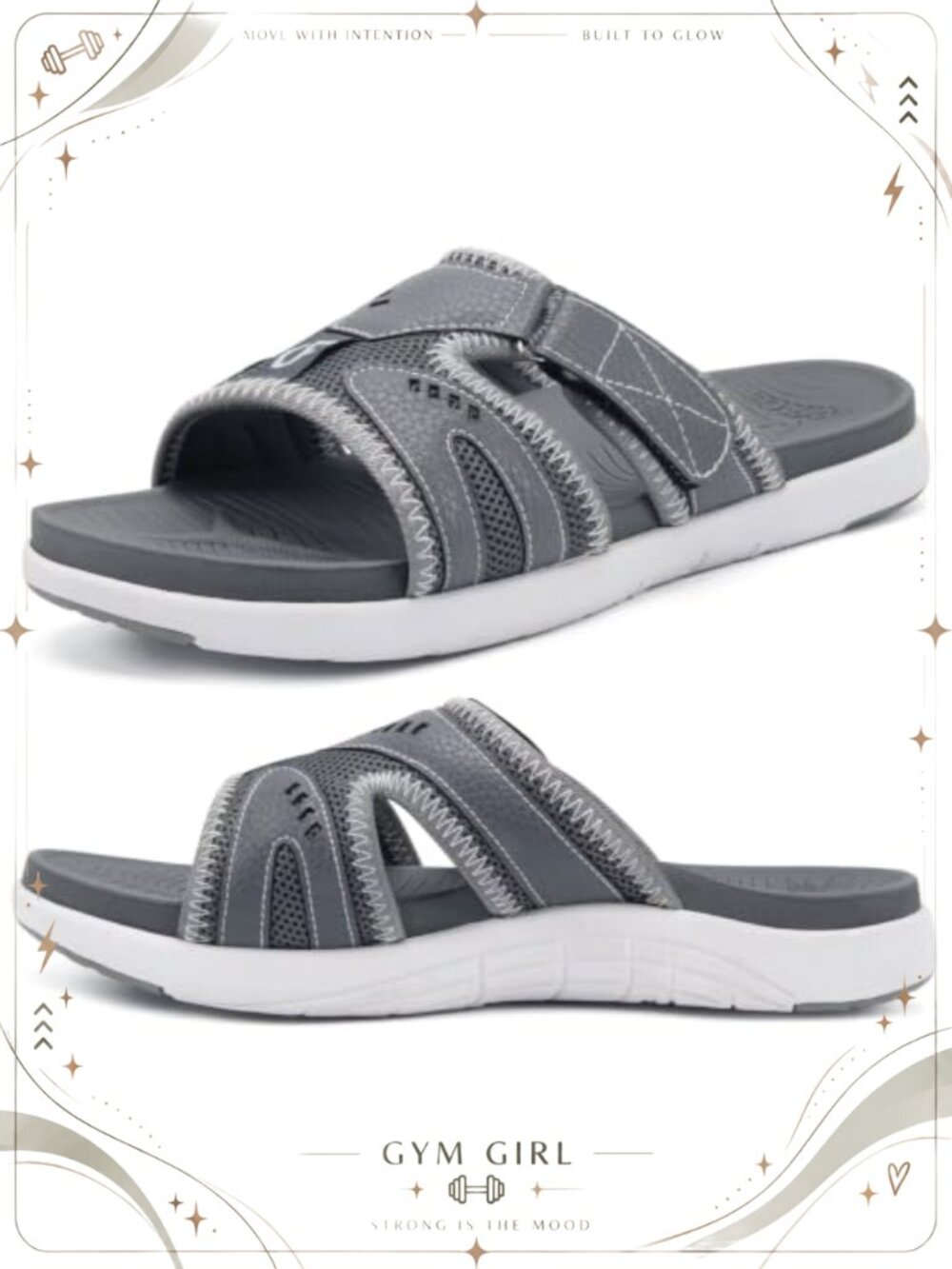 Men's Orthotic Recovery Slide Sandals Arch Support Lightweight Non-Slip